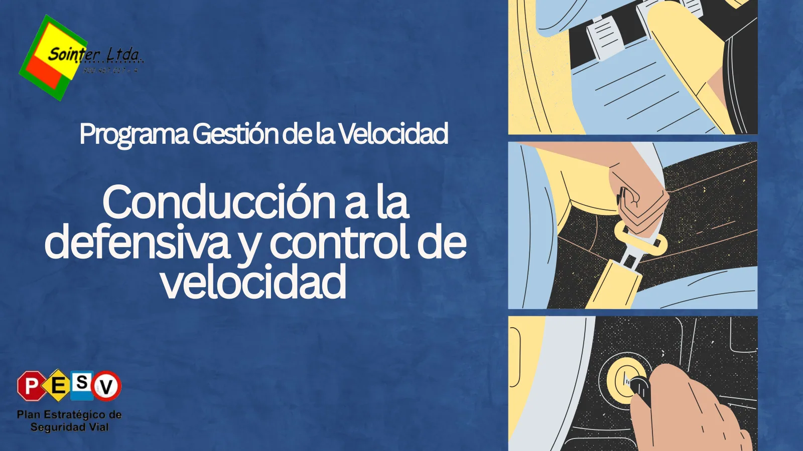 Portada de la capacitación Conduccion defensiva y control de velocidad