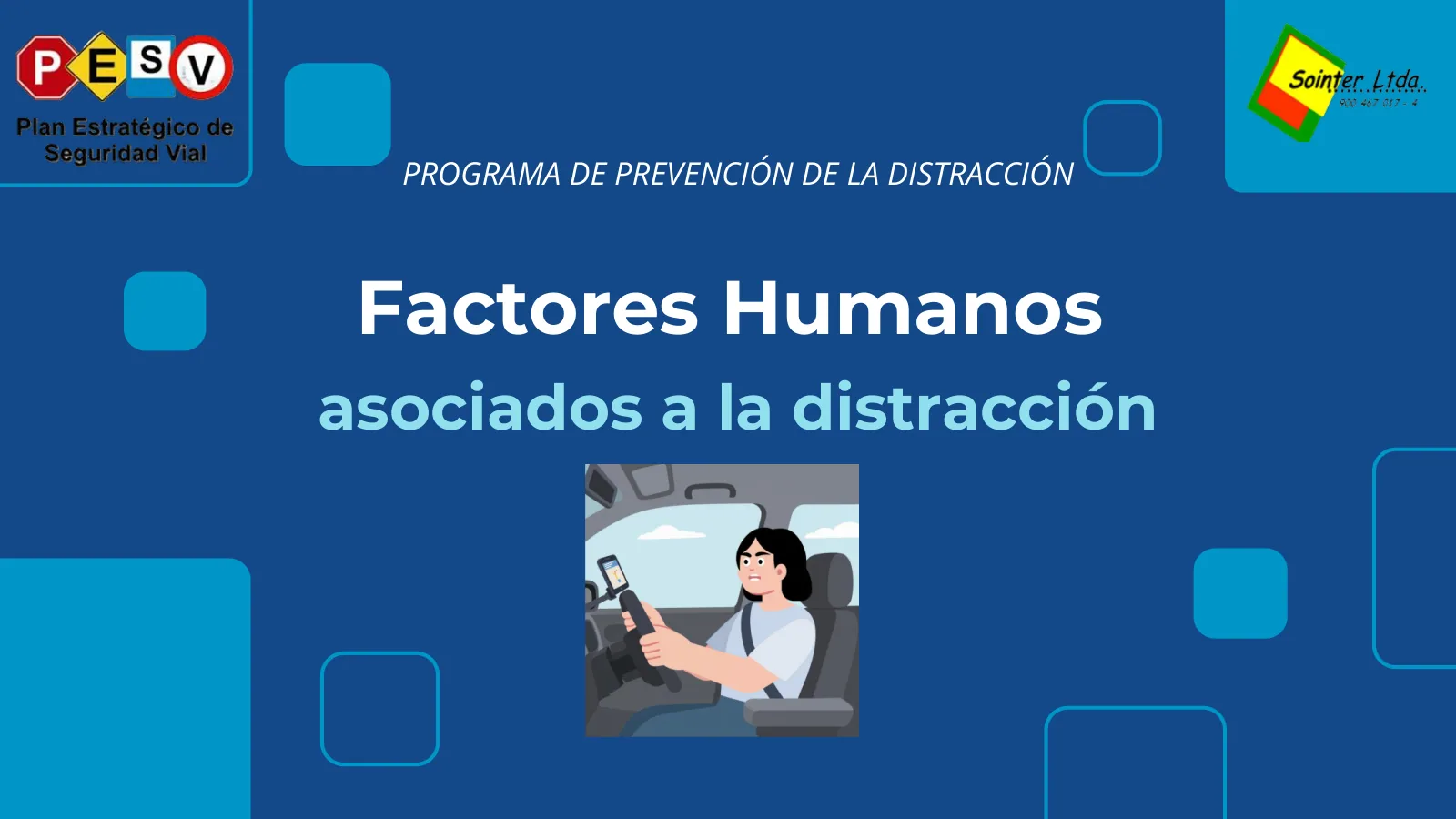 Portada de la capacitación Factores humanos asociados a la distracción