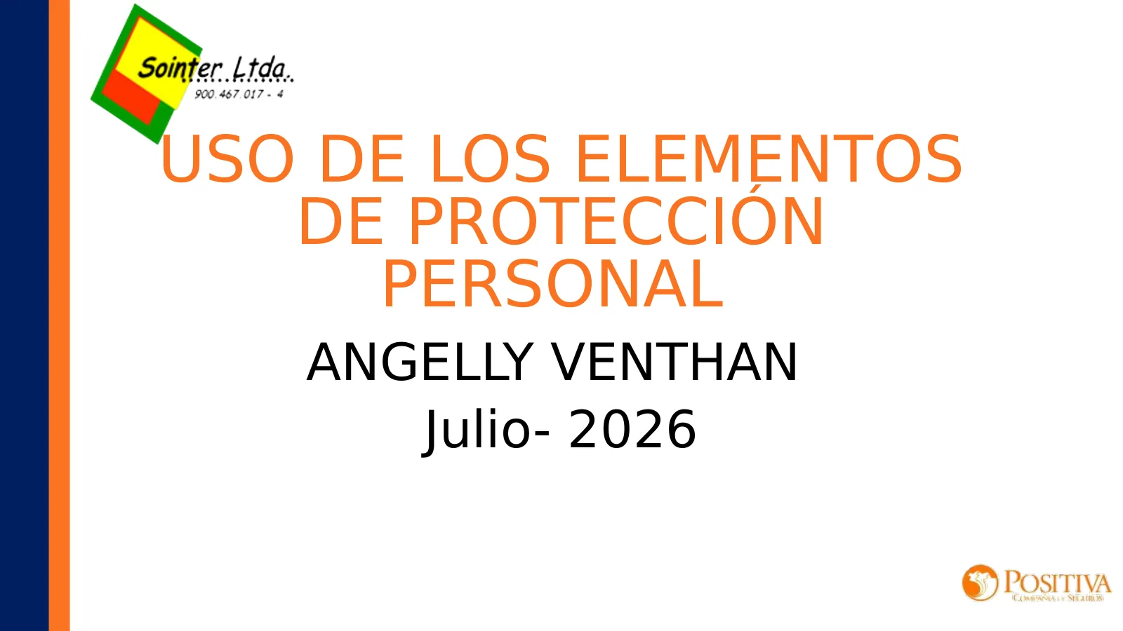 Portada de la capacitación Uso adecuado de los elementos de protección personal